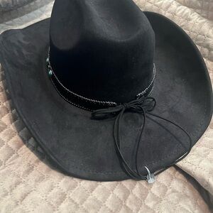 Black Cowboy Hat with Beaded Band